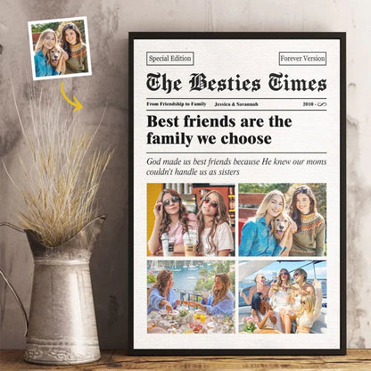 Custom Photo The Besties Times - Bestie Personalized Custom Vertical Poster - Gift For Best Friends, BFF, Sisters