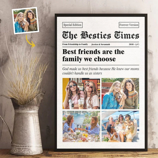 Custom Photo The Besties Times - Bestie Personalized Custom Vertical Poster - Gift For Best Friends, BFF, Sisters