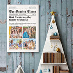 Poster vertical personnalisé « The Besties Times » – Cadeau pour meilleures amies, BFF, sœurs