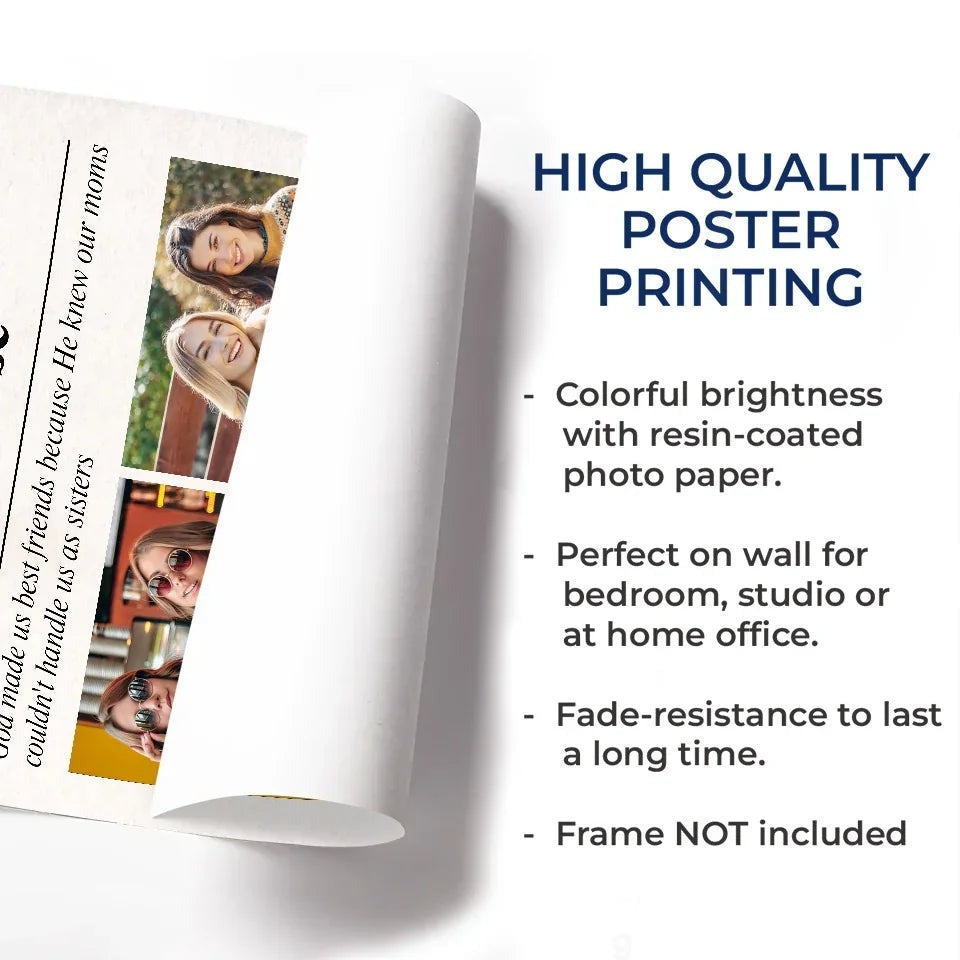 Poster vertical personnalisé « The Besties Times » – Cadeau pour meilleures amies, BFF, sœurs