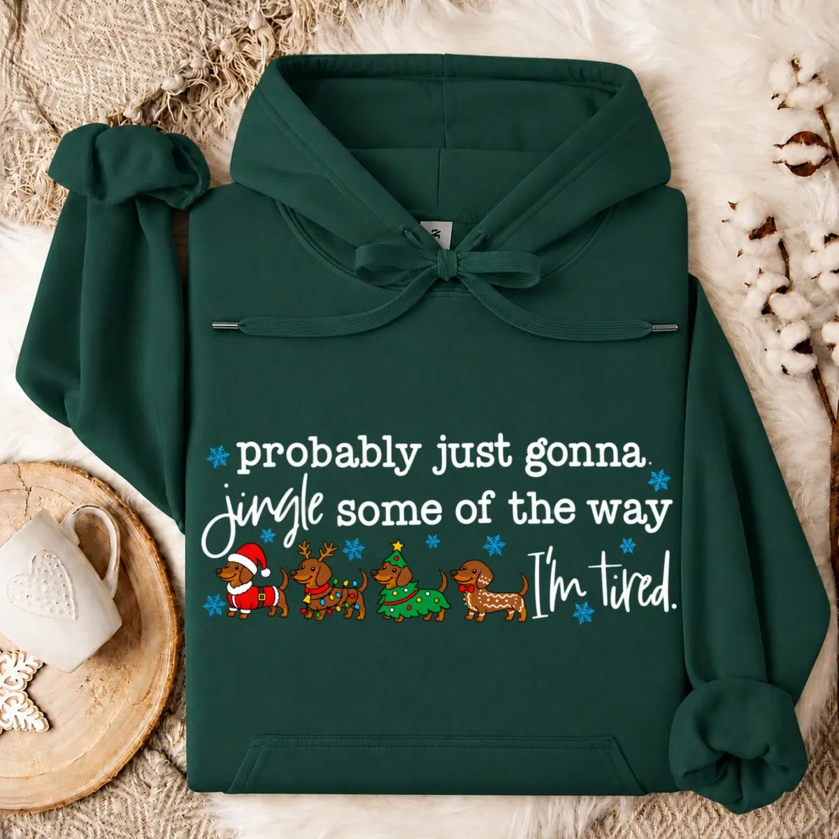 Probably Just Gonna Jingle Some Of The Way Dachshund Christmas Oversized Hoodie
