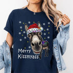 Funny Donkey Merry Kissmyass Christmas Shirt