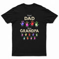 Empreintes de mains : d'abord papa, maintenant grand-papa - T-shirt personnalisé