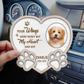 Individuelles Foto „You Left Paw Prints On My Heart Forever“ – Personalisierter, individuell geformter Sonnenblenden-Clip für das Auto