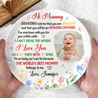 Custom Photo Hi Mommy I'm As Lucky As I Can Be - Personalized Ceramic Plate
