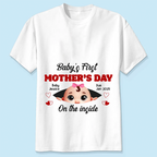 Baby First Mother's Day On The Inside Personalized Shirt, Custom Pregnancy Reveal Shirt, Mother's Day Gift For Expecting Moms
