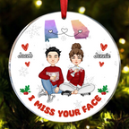Ich vermisse dein Gesicht - Personalisiertes rundes Acryl-Ornament