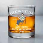 Oops I Mean Happy Retirement - Personalized Whiskey Glass