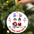Ich vermisse dein Gesicht - Personalisiertes rundes Acryl-Ornament