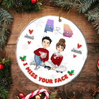 Ich vermisse dein Gesicht - Personalisiertes rundes Acryl-Ornament
