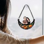 Lune d'abord, ma fille pour toujours, mon amie - Ornement attrape-soleil personnalisé à suspendre à la fenêtre