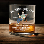 Oops I Mean Happy Retirement - Personalized Whiskey Glass