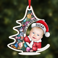 Décoration de Noël personnalisée pour bébé Père Noël avec photo - Attrape-soleil sur mesure