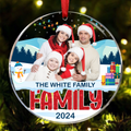 Ornement de Noël familial personnalisé en acrylique avec photo