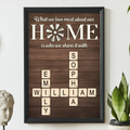 Affiche personnalisée d'art de mots croisés « Home Is Who We Share Love With »