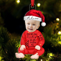 Personalisierter Acryl-Weihnachtsbaumschmuck mit Geburtsdaten und Foto für das erste Weihnachtsfest des Babys