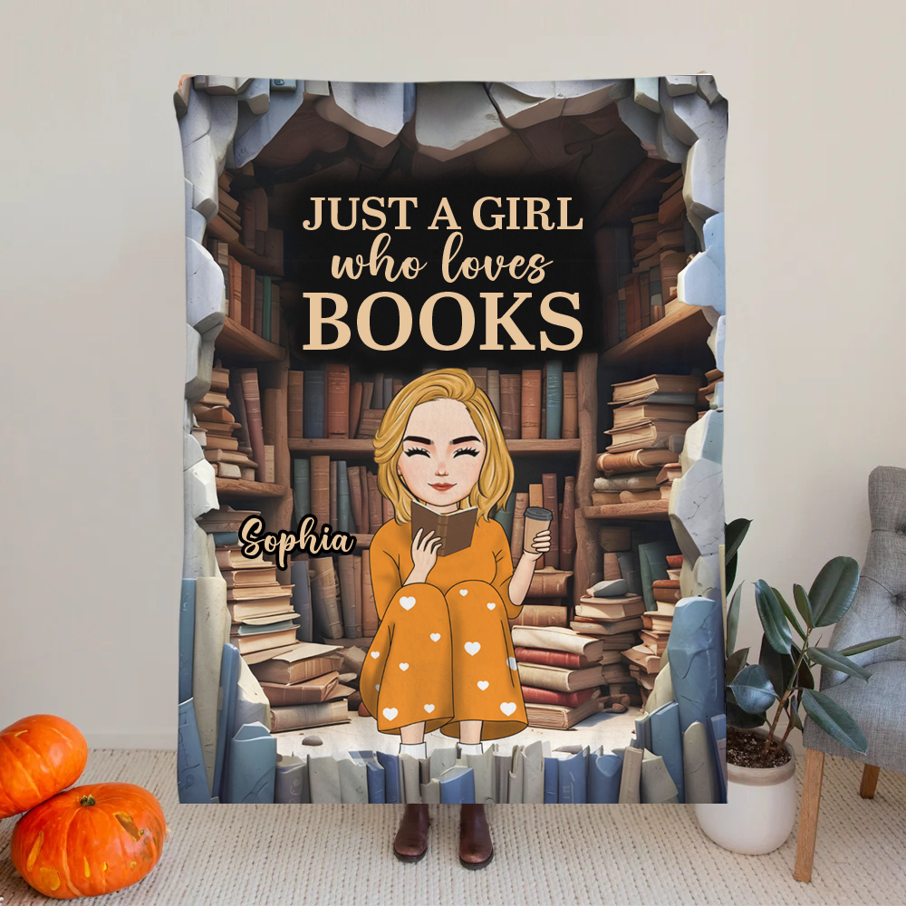 Juste une fille qui aime les livres - Couverture polaire personnalisée