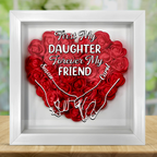 First My Daughter Forever My Friend - Personalized Flower Shadow Box