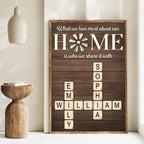 Affiche personnalisée d'art de mots croisés « Home Is Who We Share Love With »
