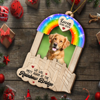 Ornement en bois personnalisé - Mémorial pour chien ou chat avec photo - Nous nous retrouverons