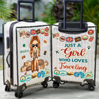 Juste une fille qui adore voyager - Housse de valise transparente personnalisée