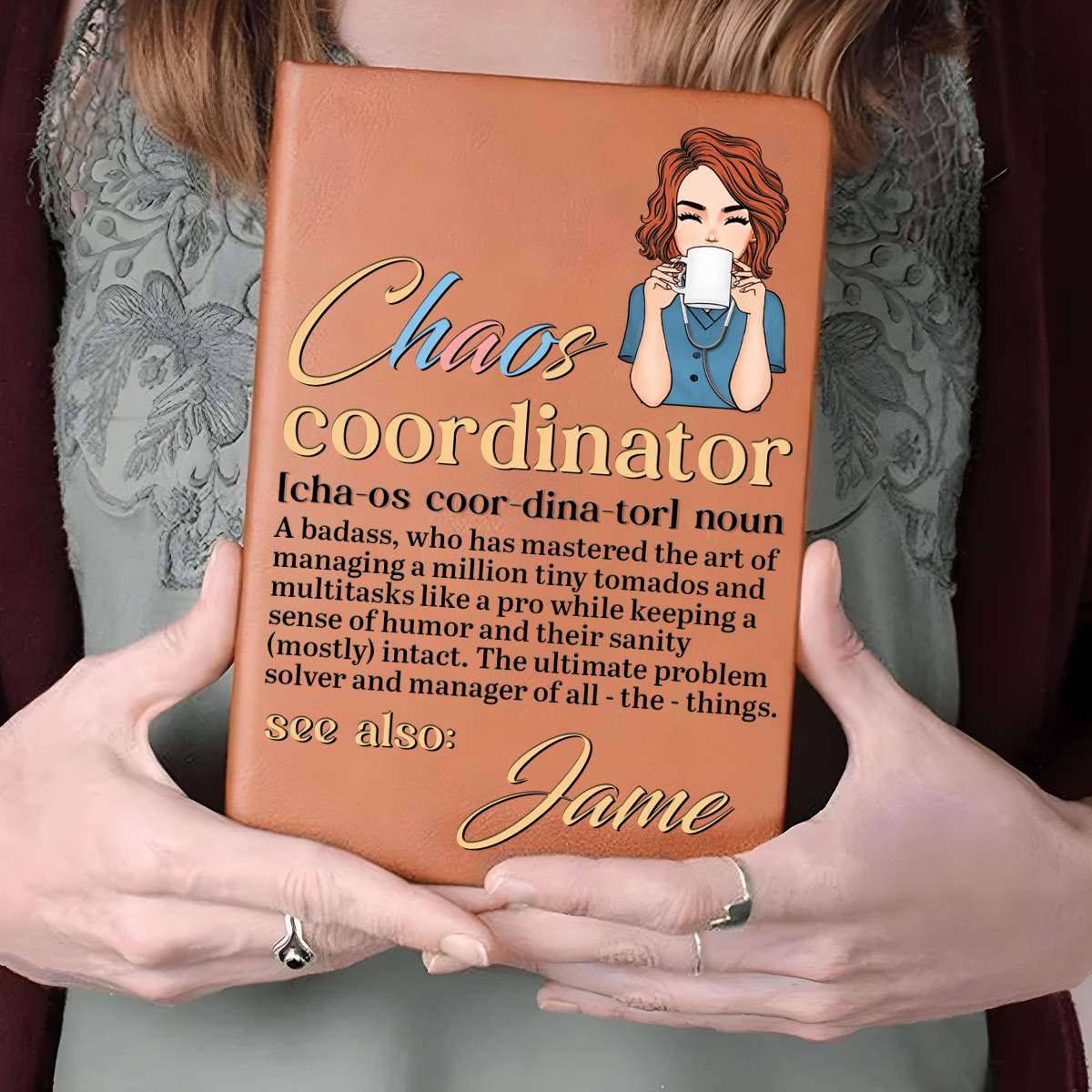 Chaos Coordinator Multitasks Like A Pro - Personalized Leather Journal