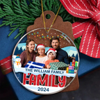 Ornement de Noël familial personnalisé en acrylique avec photo