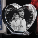 Custom Photo Loving Couple Family - Personalized Crystal Heart