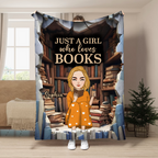 Juste une fille qui aime les livres - Couverture polaire personnalisée