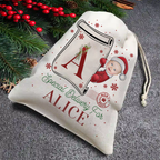 Livraison spéciale photo personnalisée pour bébé Père Noël - Sac cadeau personnalisé