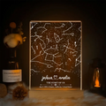 Carte du ciel personnalisée par date, veilleuse LED carte des étoiles, carte des constellations personnalisée pour couple, ciel nocturne par date, cadeau de fiançailles pour lui et pour elle