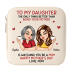 To My Daughter From Mom Happy Mother's Day Personalized Jewelry Box, Mother's Day Gift For Daughter