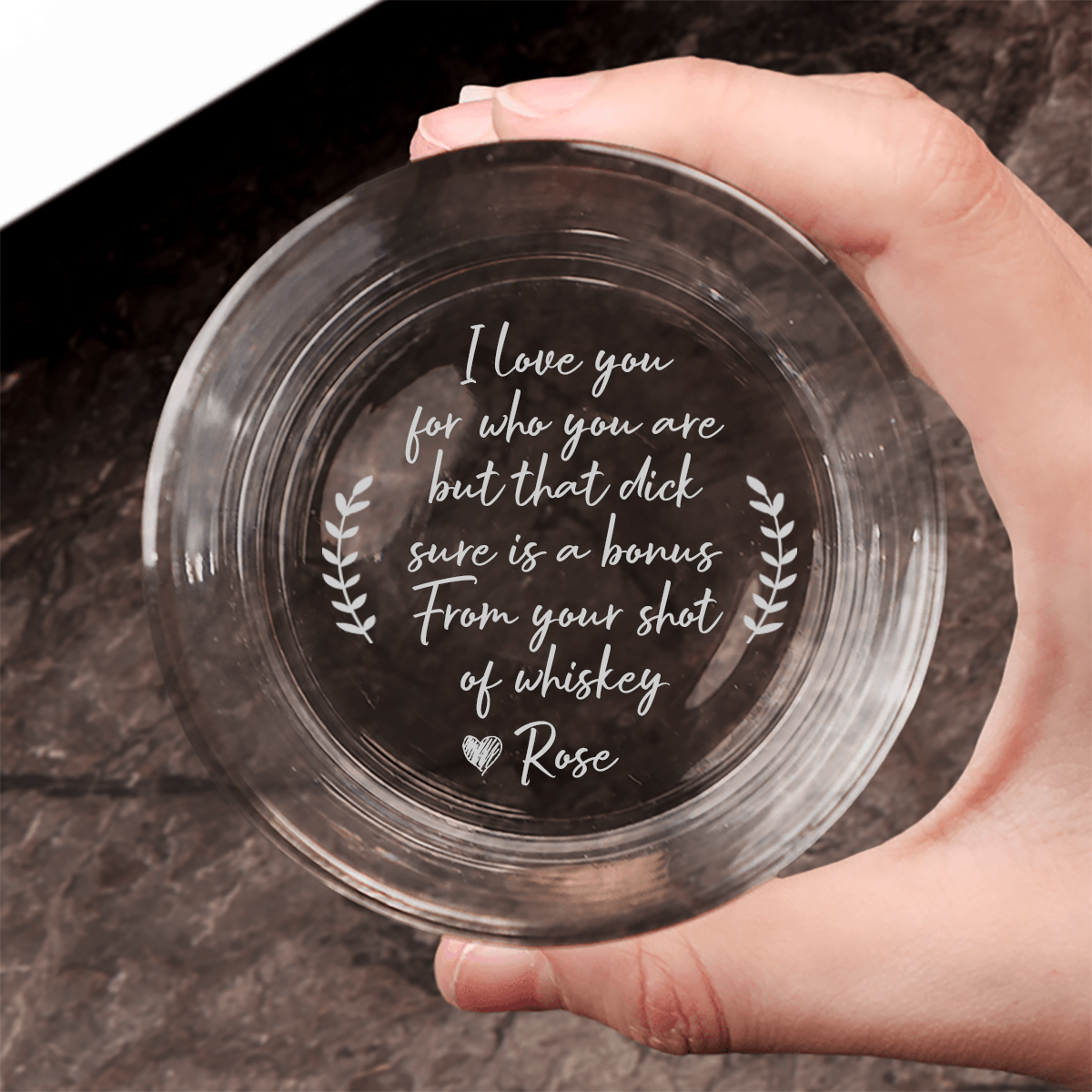 Ich liebe dich für den, der du bist, aber das ist definitiv ein Bonus – Personalisiertes graviertes Whiskeyglas
