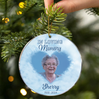 Ornement commémoratif personnalisé en acrylique – Photo souvenir « À jamais dans nos cœurs »