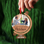 Décoration de Noël personnalisée en bois - Première retraite joyeuse et lumineuse - Forme personnalisée avec votre photo
