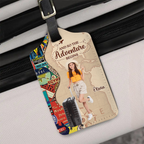 Custom Photo Travel Lover And So The Adventure Begins - Personalized Luggage Tag