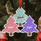Décorations de Noël personnalisées avec prénoms pour la famille, les petits-enfants et les amis - Ornement en bois personnalisé
