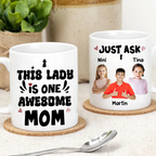 Custom Photo This Lady Is One Awesome Mom - Personalized Mug