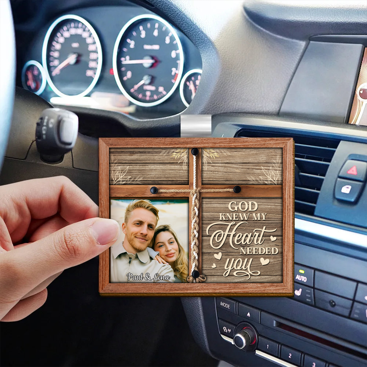 Custom Photo My Heart Needed You - Personalized Custom Shaped Car Visor Clip