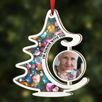 Décoration de Noël commémorative avec photo personnalisée « Toujours avec vous » - Attrape-soleil personnalisé