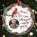 Immer bei dir Stechpalmenzweig Kardinal Gedenkfoto personalisiertes rundes Ornament