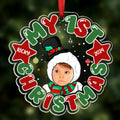 Photo personnalisée Mon premier Noël - Décoration en acrylique personnalisée découpée à la forme