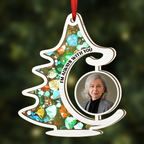 Décoration de Noël commémorative avec photo personnalisée « Toujours avec vous » - Attrape-soleil personnalisé