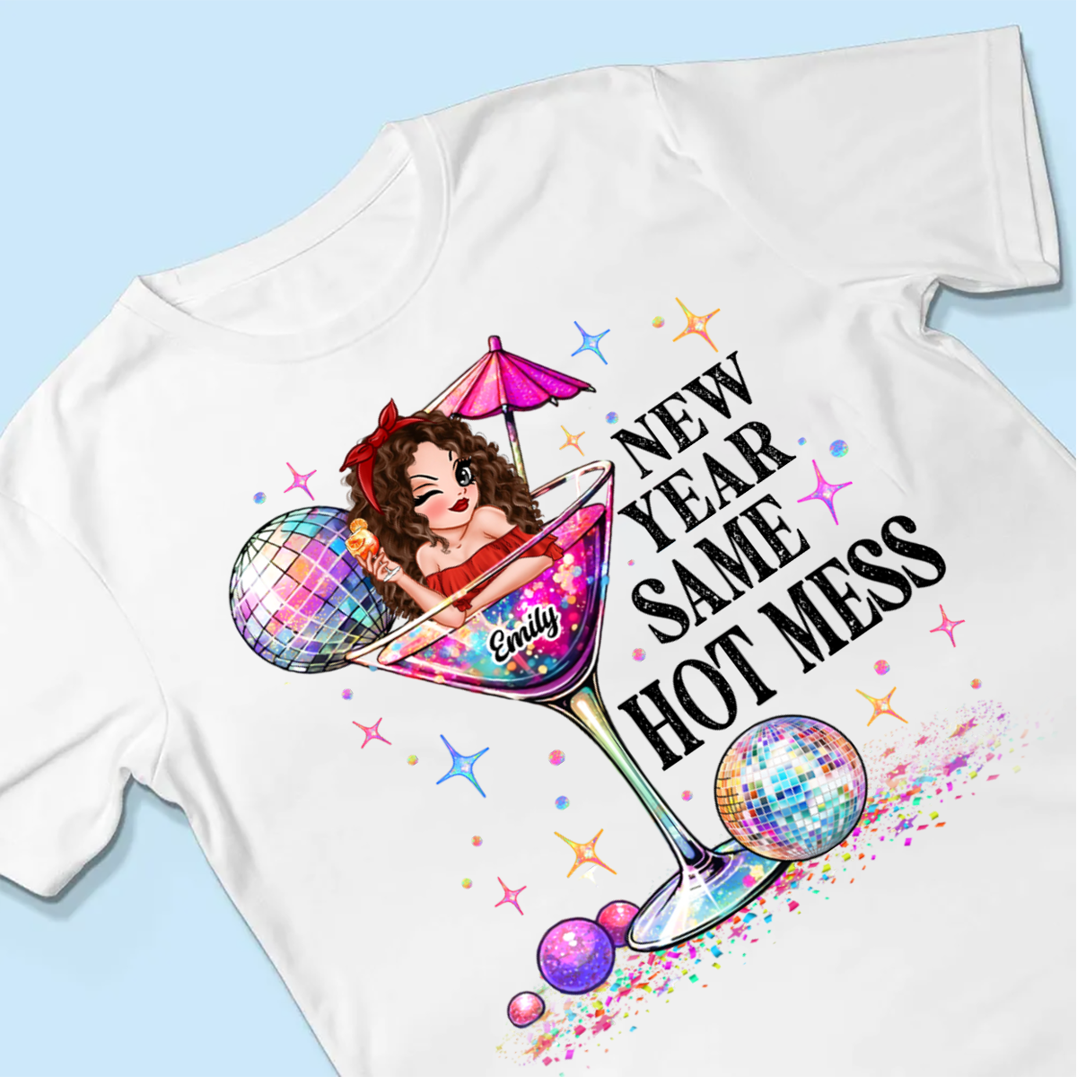 New Year Same Hot Mess, Alcohol New Year Party Adult Humor Personalized Shirt, New Year Gift for yourself