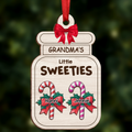 Mamie Papy Maman Papa Petits Chéris Sucres d'orge - Décoration en bois personnalisée