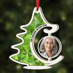 Décoration de Noël commémorative avec photo personnalisée « Toujours avec vous » - Attrape-soleil personnalisé