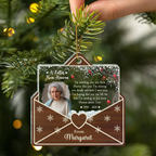 Ornement de Noël personnalisé en acrylique - Lettre du ciel commémorative avec photo