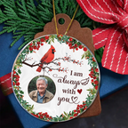 Immer bei dir Stechpalmenzweig Kardinal Gedenkfoto personalisiertes rundes Ornament