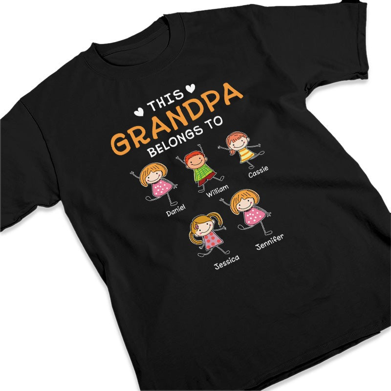 This Awesome Grandpa Belongs To - Family Personalized Custom Unisex T-shirt, Hoodie, Sweatshirt