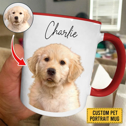 Custom Photo Our Human Servant - Dog & Cat Personalized Custom Accent Mug - Gift For Pet Owners, Pet Lovers